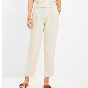 LOFT Pleated Tapered Pants in Crepe